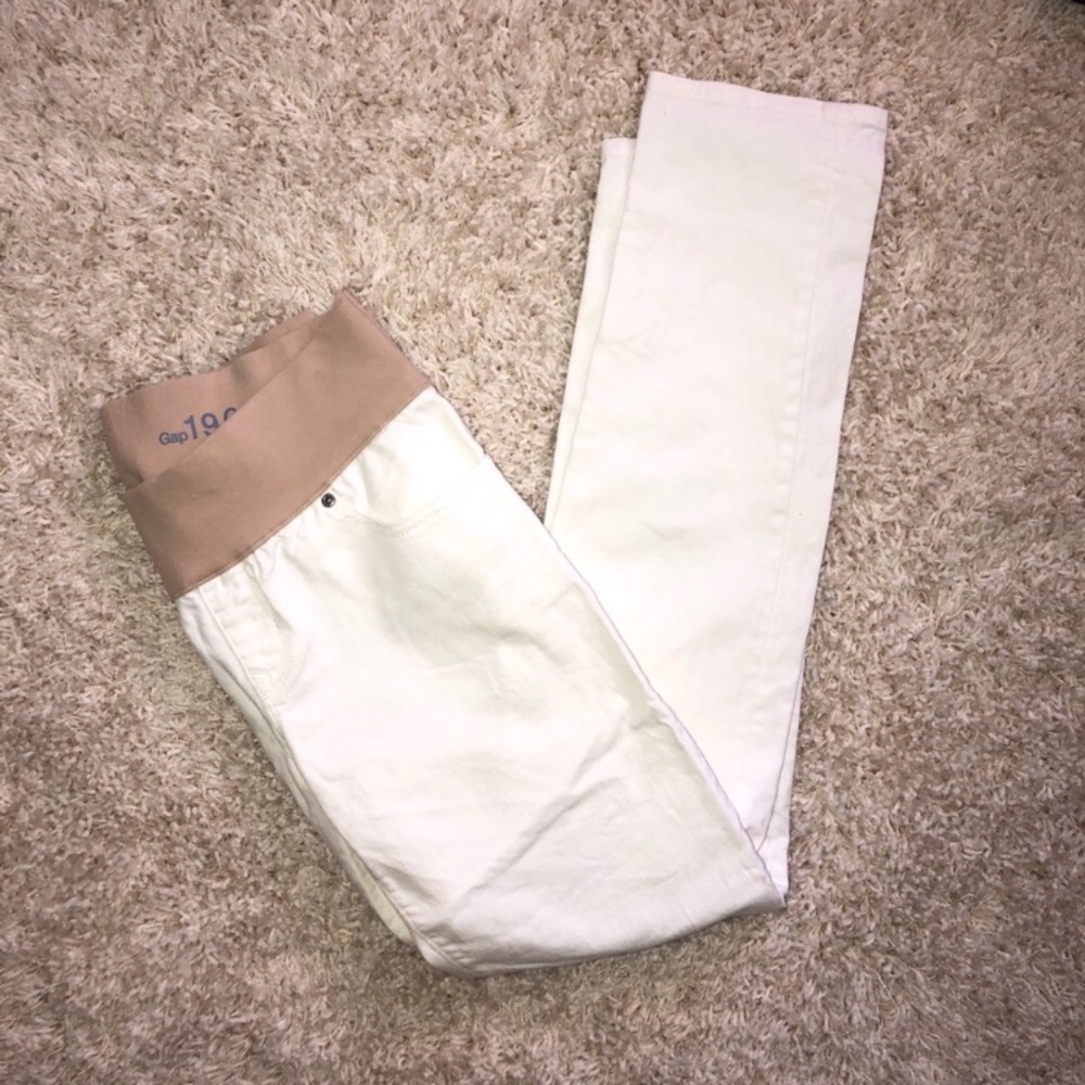 GAP maternity white skinny jeans EUC